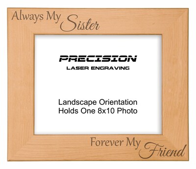 Sister Frame Always My Sister Forever My Friend Engraved Natural Wood Picture Frame (WF-149) - image3